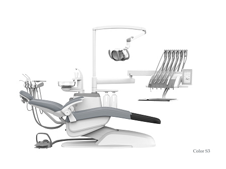 SILVERFOX 8000B-CRS0 Basic – Стоматологическая установка с верхней подачей и мягкой обивкой