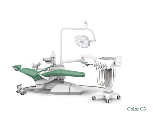 SILVERFOX 8000C-CMS0 Implant – Стоматологическая установка с подкатным блоком врача и с мягкой обивкой