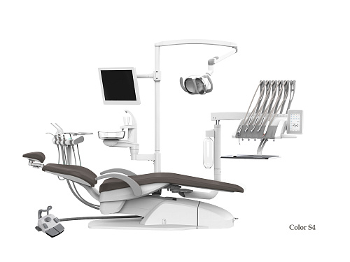 SILVERFOX 8000C-CRS0 Compact – Стоматологическая установка с верхней подачей, без гидроблока и с мягкой обивкой
