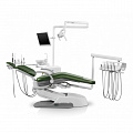 Siger U500 - стоматологическая установка с нижней подачей инструментов, с электромеханическим креслом и креплением блока на шарнире под креслом