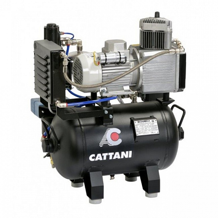 Cattani 30-67 - безмасляный компрессор для одной стоматологической установки, без осушителя, с кожухом, с ресивером 30 л, 67,5 л/мин
