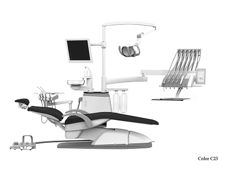SILVERFOX 8000C-SRS0 Classic – Стоматологическая установка с верхней подачей и мягкой обивкой