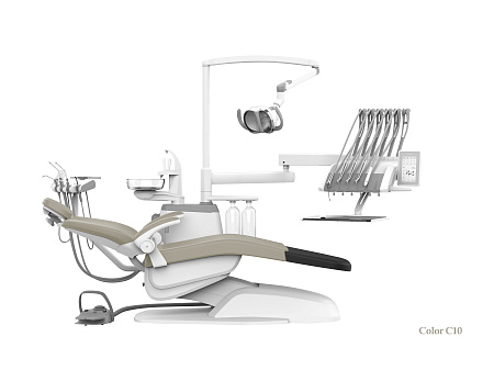 SILVERFOX 8000B-CRS0 Basic – Стоматологическая установка с верхней подачей и мягкой обивкой