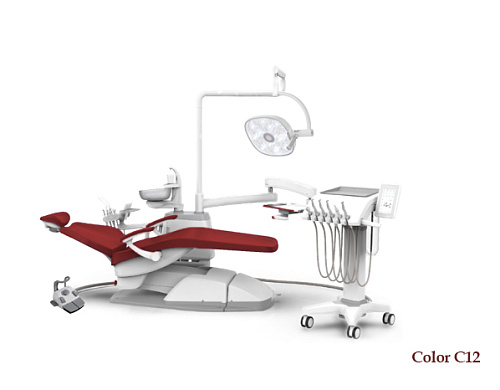 SILVERFOX 8000C-CMS0 Implant – Стоматологическая установка с подкатным блоком врача и с мягкой обивкой