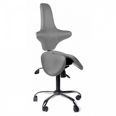 Gravitonus EZDuo Back - эргономичный стул-седло врача-стоматолога со спинкой, двуразделенное седло